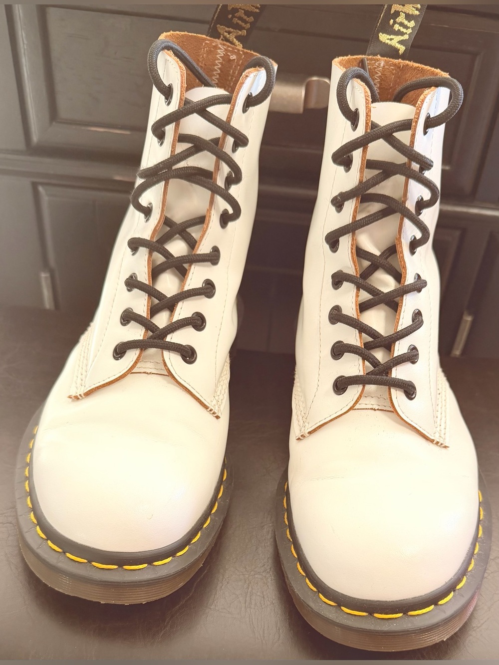 Dr. Martens White Lace-Up Boots